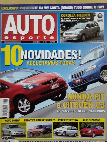 Pl109 Revista Auto Esporte Nº456 Mai03 Honda Fit Citroen C3