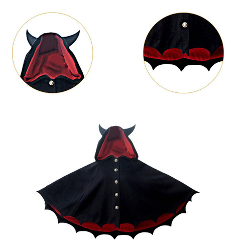 Capa Con Capucha Para Halloween, Disfraz Gótico Para 4xl