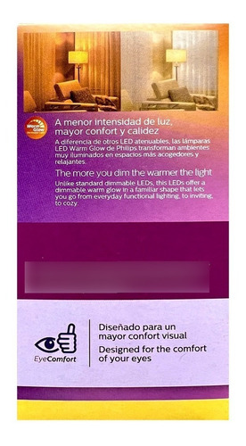 Foco Led Atenuable Ahorrador 8w Luz Cálida Warm Glow Philips