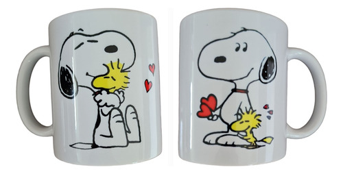 Taza Para Café O Te De Snoopy Con Corazon  11 Oz + Regalo 