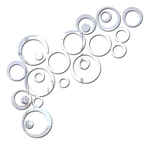 Pegatinas De Espejo Acrílicas Pared Diseño Circulares 24pcs