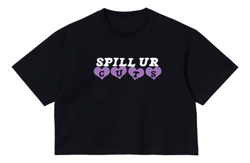 Remera Algodon Pupera Crop - Olivia Rodrigo Spill Ur Guts