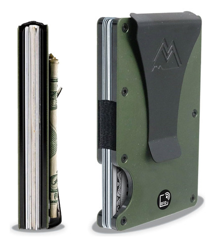 Billetera De Hombre Mountain Minimalista Verde