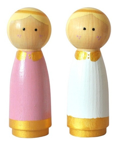 Muñecos Madera Peg Dolls -angel- Bautismo - Comunión