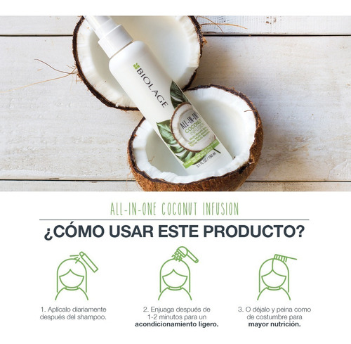Tratamiento Multibeneficios Biolage Matrix All In One De Coco 150ml
