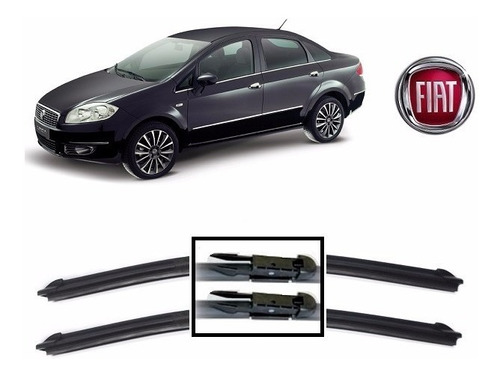 Par Palhetas Limpador Parabrisa Dianteiro Fiat Linea