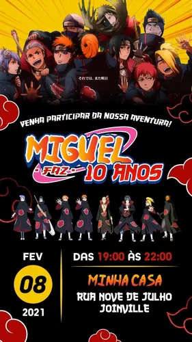 Akatsuki  Papel de parede naruto, Convite de aniversário, Imagem