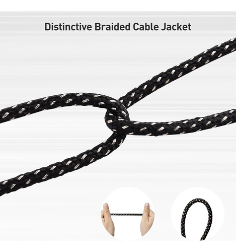Cable Matters Trenzado 2-pack 1/4 Pulgada Ts Ángulo Der...