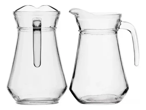 Kit 2 Jarras De Vidro ​Com Tampa 1.6 Litros Para Suco Agua Transparente