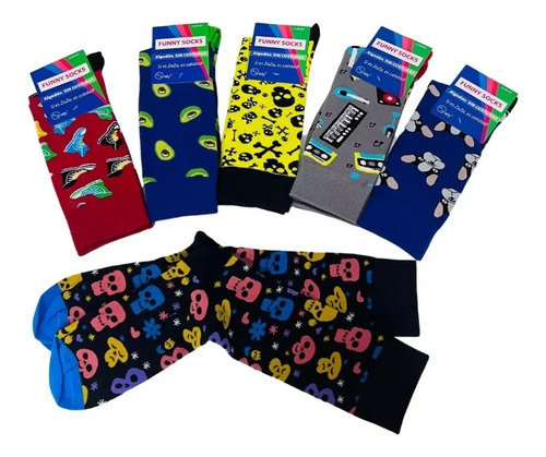 Pack 3 Calcetines Con Diseños Divertidos Algodón