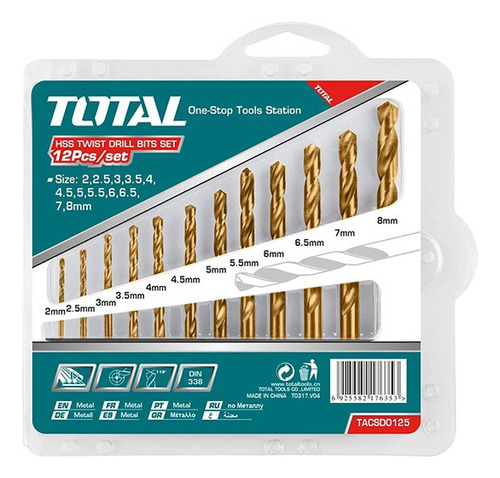 Set Brocas Para Metal Hss 12 Piezas Total