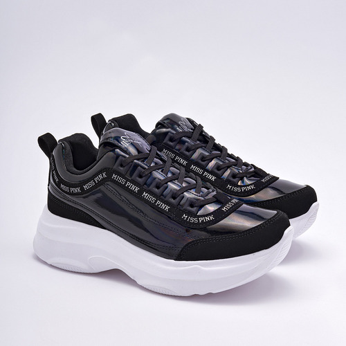 Tenis Mujer Miss Pink 711 A Negro Tornasol 120-860