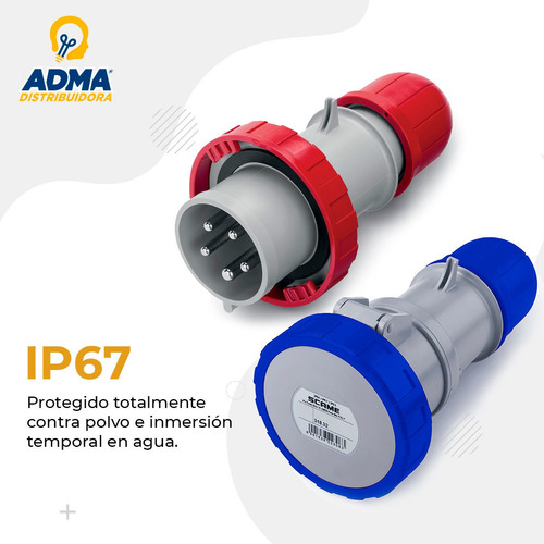 Tomas Base Mural Industrial Scame Optima 32a 2p+t 6h 200-25