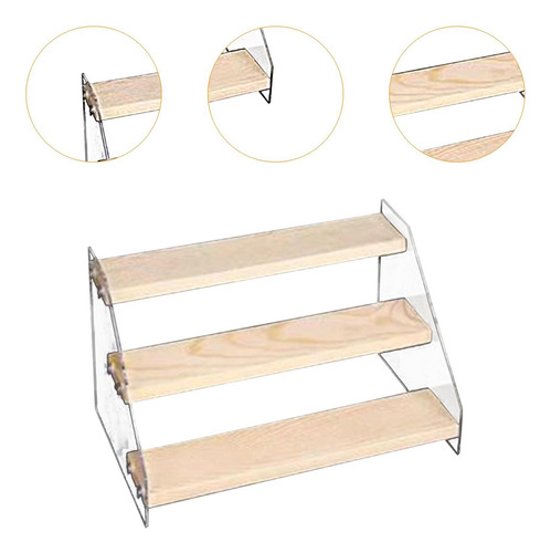 Expositor De Madera Con Soporte De Acrílico 3 Capas