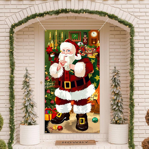 Cubierta Puerta Navidad, Decoración De Fiesta Para Hogar