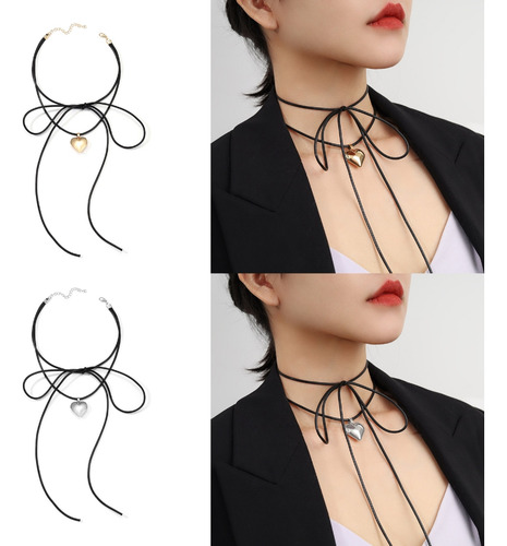 Collar De Cadena Ajustable Con Forma De Lazo Anudado (s), Co