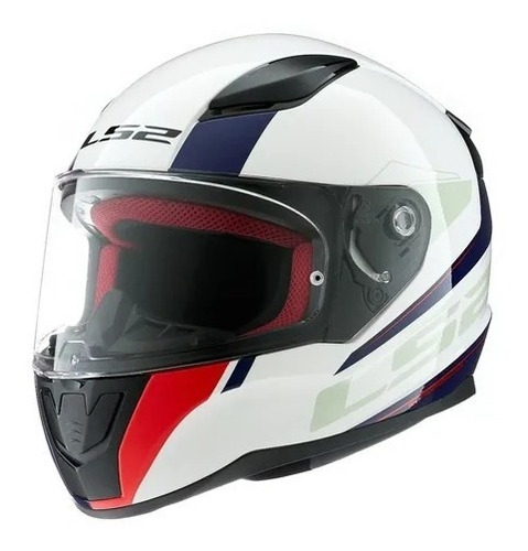 Casco Ls2 353 Rapid Driveway Blanco Azul Mr Ituzaingo