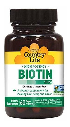 Biotina De La Alta Potencia De La Vida Del País 10 Mg., Cue
