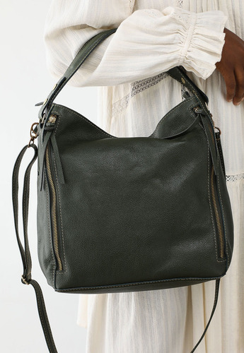 Bolsa Couro Legítimo Ombro E Transversal - Sn Couros Vermont Cor Verde