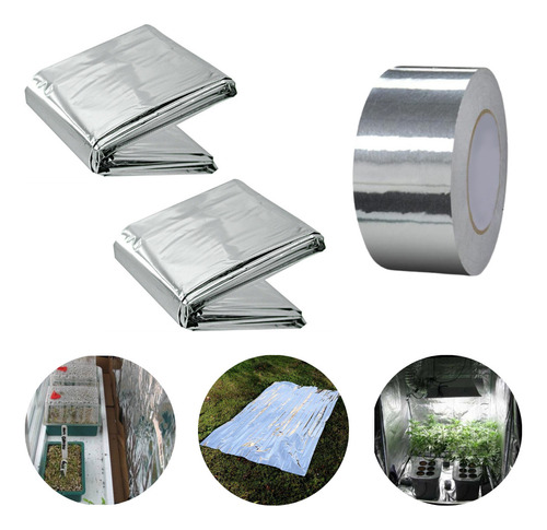 Kit C/2 Isolante Reflexivo Grow Mylar C/ Fita 2,10x1,40m Led