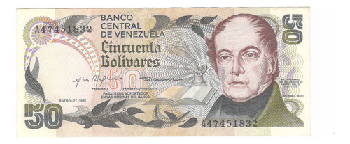 Billete De 50 Bolivares Años 1977, 81,88,90,92,95, Y 98