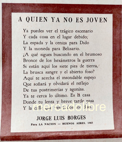 1962 Jorge Luis Borges Quién Ya No Es Joven Primera Edicion