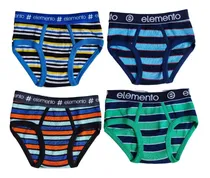 Comprar Pack X 4 Calzoncillos Slips Elemento Rayado De Nene Algodón