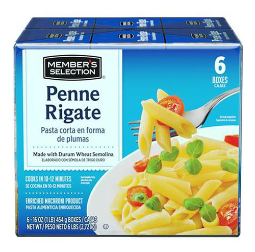 Pasta Penne Rigate Members 454g X 6 Und - g a $20