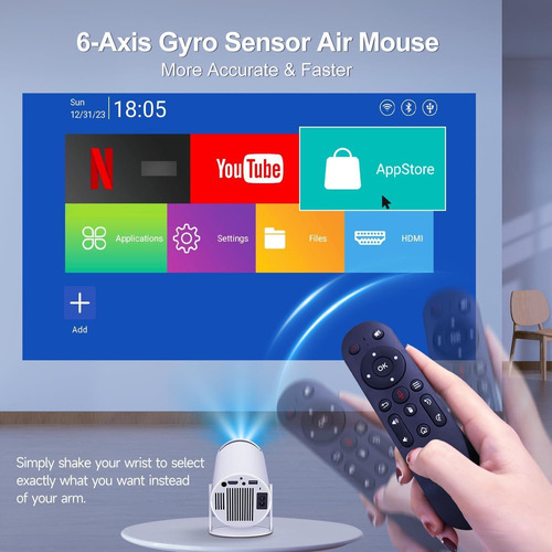 Mini Proyector Portátil 4k 1080p Con Wifi6 Y Bluetooth