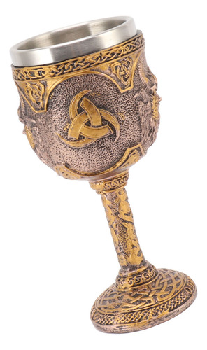 Copa De Vino Retro, Copa Nórdica Vikinga De Resina, Acero In
