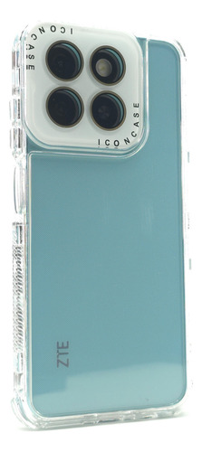 Funda 3 En 1 Para Zte A55 Case Uso Rudo Bumper Protector Rainbow Dream - Clear Zte A55