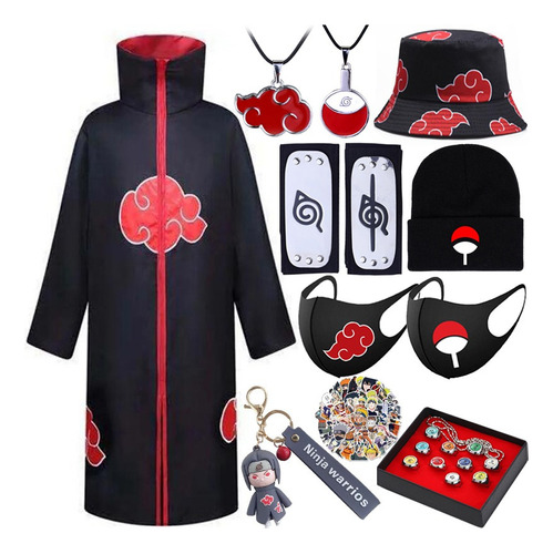 Kit De Disfraz De Capa Itachi De Naruto Cos Akatsuki Uchiha,