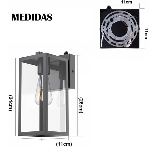 Imagen 2 de 6 de Lámpara Farol De Pared Moderno Con Fotocelda Modelo Dórico