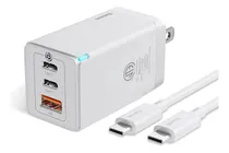 Comprar Cargador Portatil Baseus Gan5 Pro 65W Super Cargador Rápida Usb A + 2 Usb C Con Cable Tipo C Compatible con iPhone 16 15 14 13 Samsung Xiaomi Huawei.