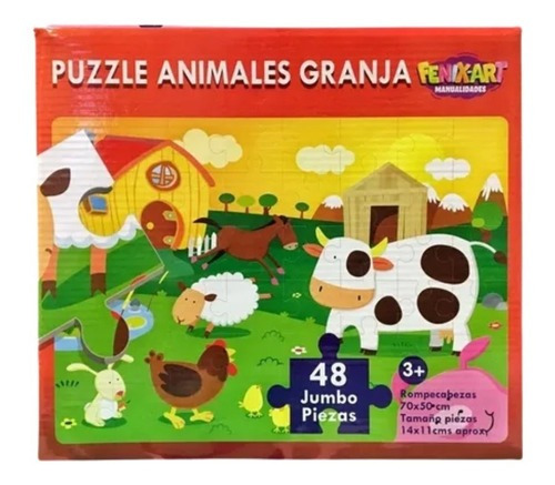 Puzzle Animales Granja Jumbo 48 Piezas. Fenix-art