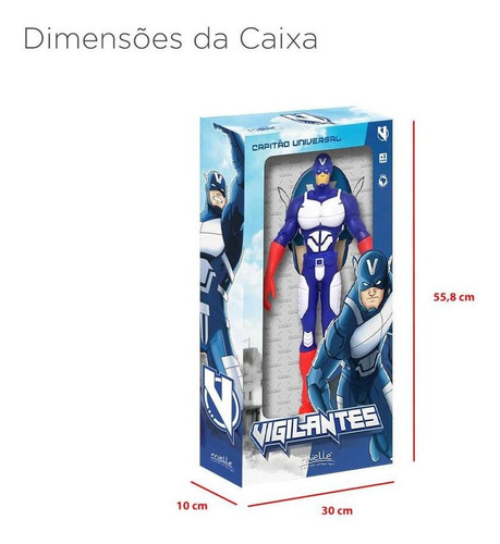 Imagem 4 de 5 de Boneco Articulado Grande Capitão Universal C/ Máscara Menino