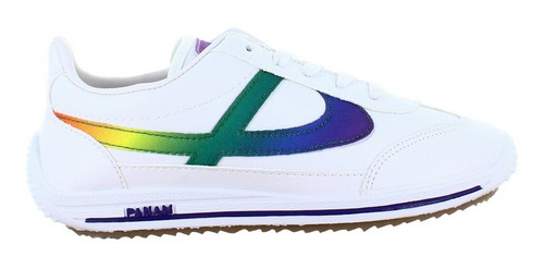 Panam Tenis Agujeta Blanco Multicolor Arcoiris Para Mujer 79