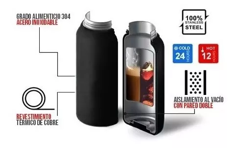 Termo de acero inoxidable de 1200 ml para mate y terere - EverCool