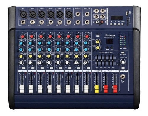 Imagen 1 de 10 de Mixer Potenciado Apogee Pc-10 10 Canales