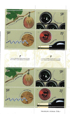 Argentina Mint 2000 Vitivinicultura 2 Series 2317/20 Entrec.