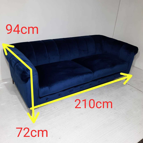 Sofa Olga 3 Cuerpos Azul Homy | Cuotas sin interés