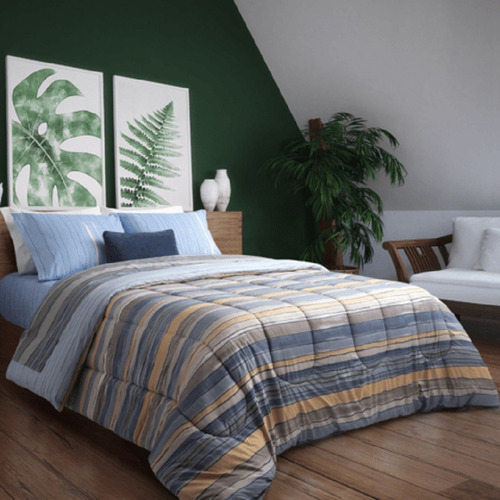 Imagen 6 de 10 de Combo Suavestar Colchon+sommier+acolchado+sabana+2 Almohadas
