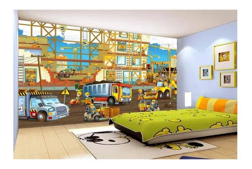 Papel de Parede infantil Tema Trator Carros Quarto de Menino