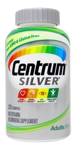 Imagen 1 de 3 de Centrum Silver Multivitaminico Adultos 50+ De 325 Tabletas
