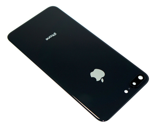 Tapa Trasera Cristal Lente Para iPhone 8 Plus Negro Adhesivo