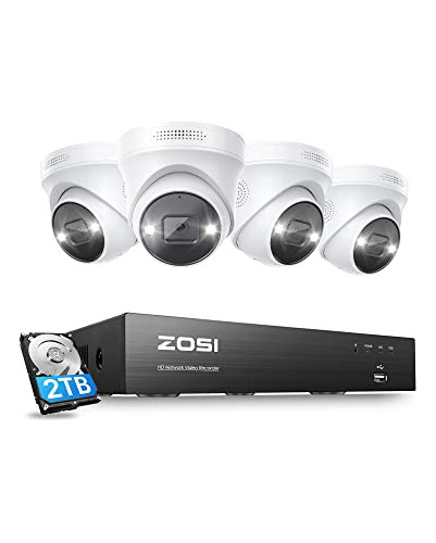 Zosi 4k Spotlight Poe Security Camera System With 59gzq