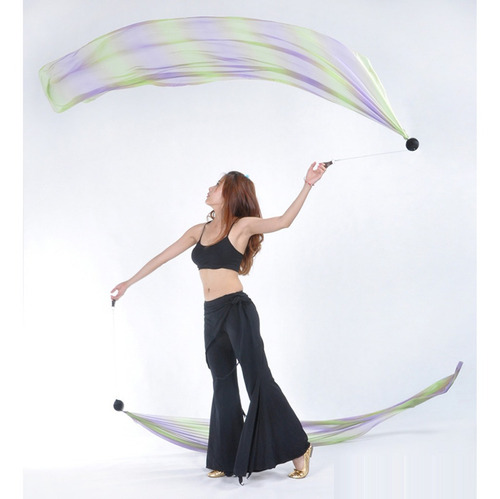 Belly Dance Finger Thrown Ball Poi Streamer Festival Dancing