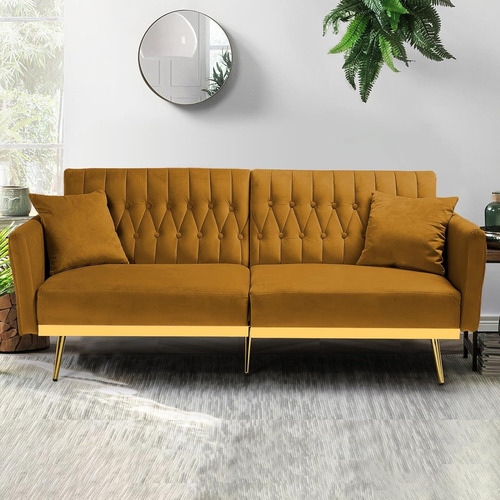 Sofa Cama Terciopelo Biplaza Ajustable Convertible Acmease