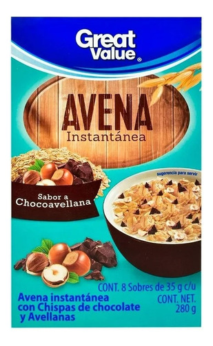 2 Pza Avena Instantánea Great Value Chocoavellana 8 Sobres D