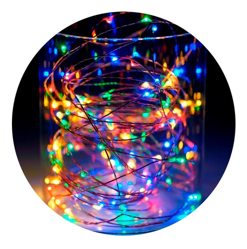 Luces Micro Led Alambre Luz Navidad X 100l Multicolor 1543cn